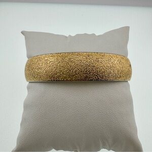 Vintage Monet Heavy Gold Tone Textured Bracelet size 7.5 Bangle